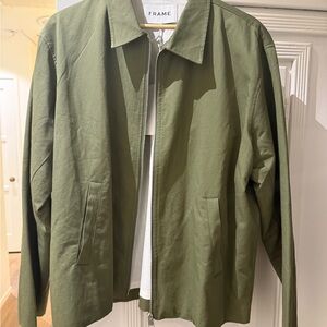 Frame Denim Green Lightweight Shirt Jacket